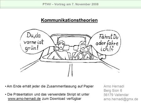 PTHV – Vortrag am 7. November 2008