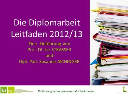 Die Diplomarbeit Leitfaden 2012/13