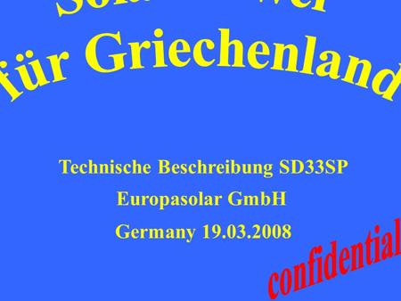Technische Beschreibung SD33SP Europasolar GmbH Germany 19.03.2008.