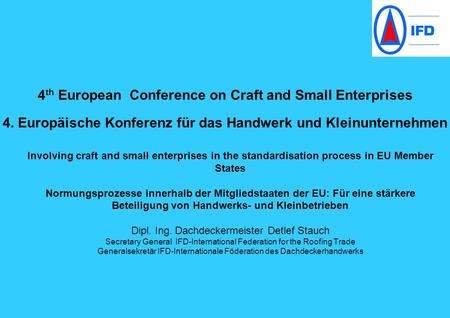 4th European Conference on Craft and Small Enterprises 4