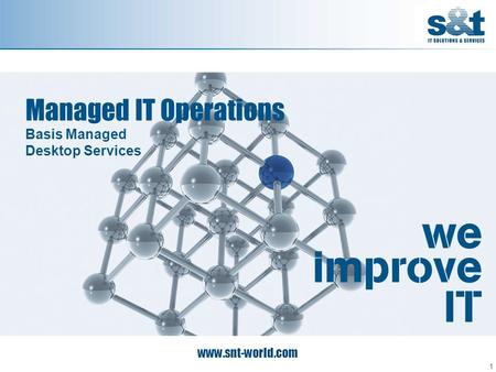 Www.snt-world.com Managed IT Operations Basis Managed Desktop Services 1.