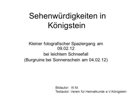 Sehenwürdigkeiten in Königstein
