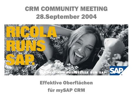 CRM COMMUNITY MEETING 28.September 2004