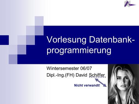 Vorlesung Datenbank-programmierung