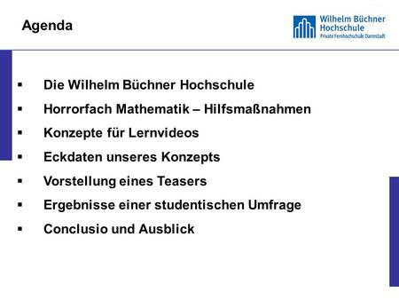 Agenda Die Wilhelm Büchner Hochschule