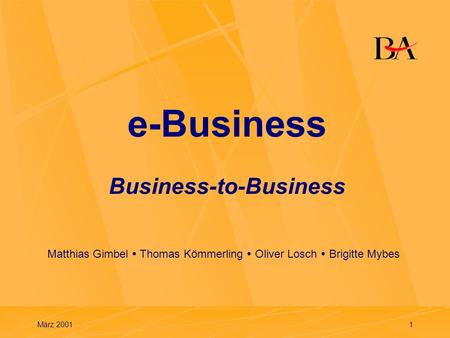 e-Business Business-to-Business