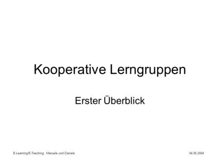 Kooperative Lerngruppen