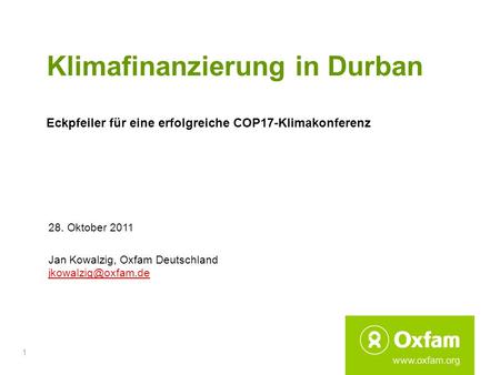 Klimafinanzierung in Durban