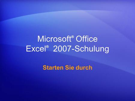 Microsoft® Office Excel® 2007-Schulung