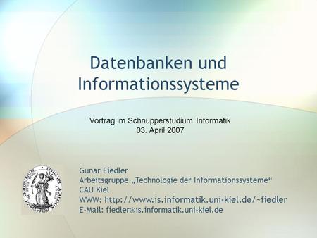 Datenbanken und Informationssysteme