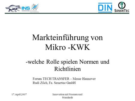 Markteinführung von Mikro -KWK
