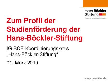 Zum Profil der Studienförderung der Hans-Böckler-Stiftung