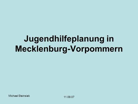 Jugendhilfeplanung in Mecklenburg-Vorpommern