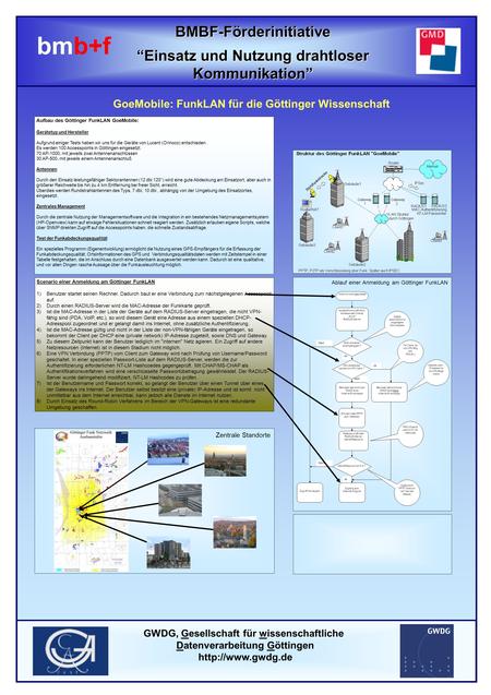 BMBF-Förderinitiative Einsatz und Nutzung drahtloser Kommunikation BMBF-Förderinitiative Einsatz und Nutzung drahtloser Kommunikation bmb+f GoeMobile: