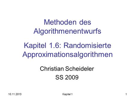 Christian Scheideler SS 2009