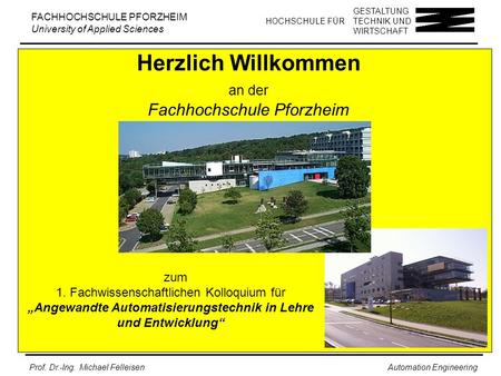 Herzlich Willkommen an der Fachhochschule Pforzheim