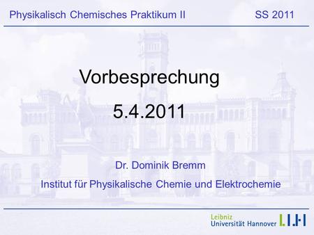 Institut für Physikalische Chemie und Elektrochemie