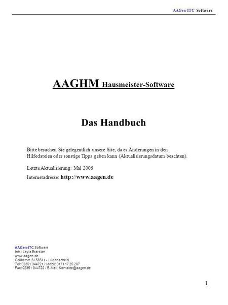 AAGHM Hausmeister-Software