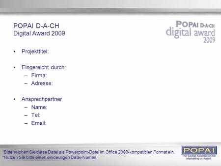 POPAI D-A-CH Digital Award 2009
