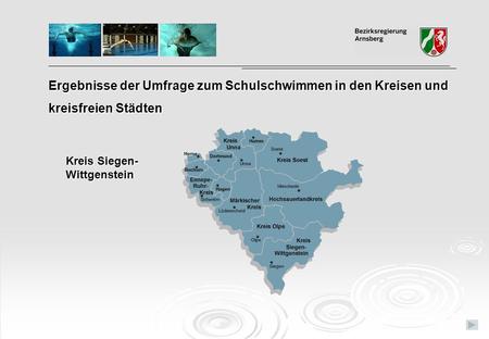 Ergebnisse der Umfrage zum Schulschwimmen in den Kreisen und kreisfreien Städten Kreis Siegen- Wittgenstein.