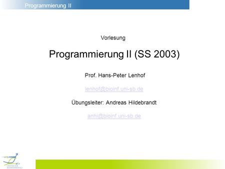 Programmierung II (SS 2003)