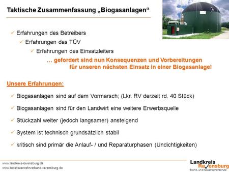 Taktische Zusammenfassung „Biogasanlagen“