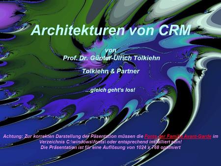 Architekturen von CRM von Prof. Dr