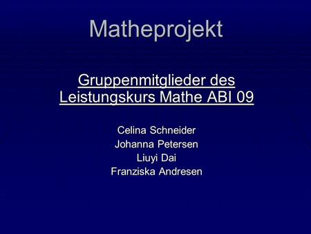 Gruppenmitglieder des Leistungskurs Mathe ABI 09