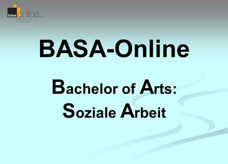 BASA-Online Bachelor of Arts: Soziale Arbeit