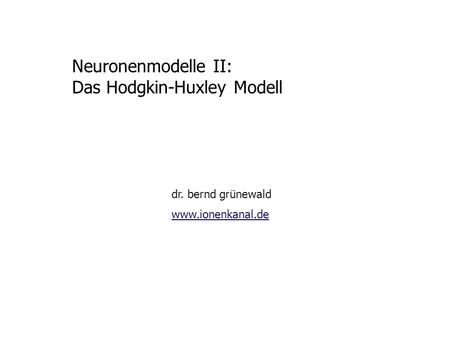 Das Hodgkin-Huxley Modell