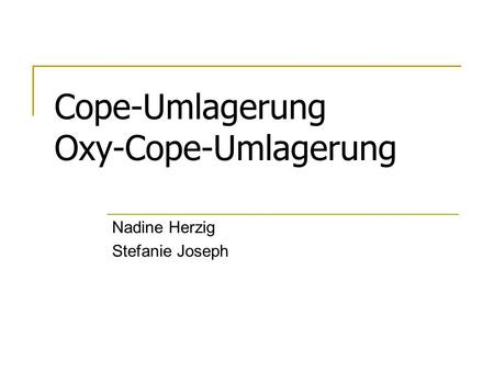 Cope-Umlagerung Oxy-Cope-Umlagerung