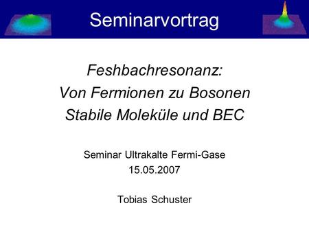 Seminarvortrag Feshbachresonanz: Von Fermionen zu Bosonen