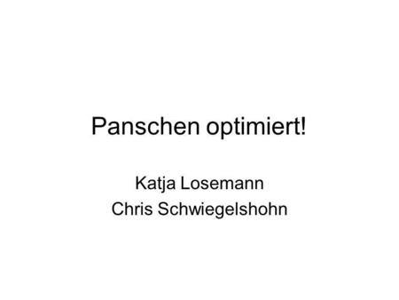 Katja Losemann Chris Schwiegelshohn