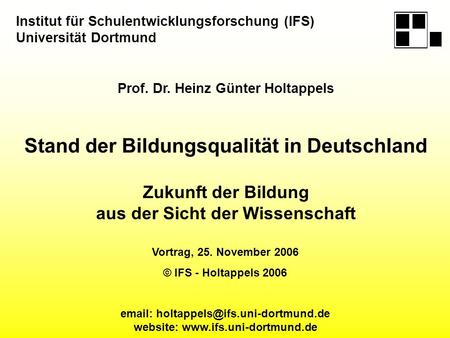 Prof. Dr. Heinz Günter Holtappels