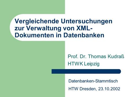 Prof. Dr. Thomas Kudraß HTWK Leipzig