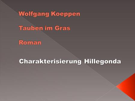 Wolfgang Koeppen Tauben im Gras Roman
