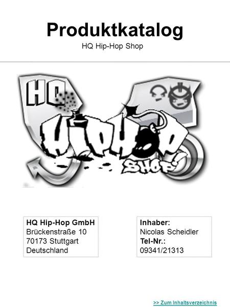 Produktkatalog HQ Hip-Hop Shop