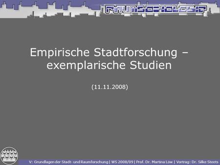 Empirische Stadtforschung – exemplarische Studien
