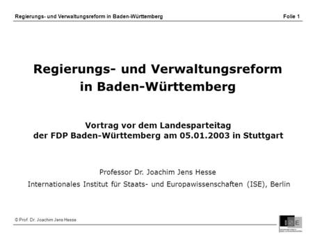 Regierungs- und Verwaltungsreform in Baden-Württemberg