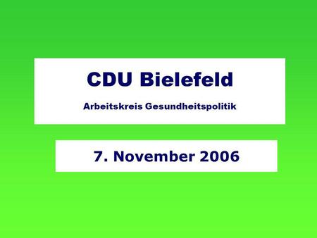 CDU Bielefeld Arbeitskreis Gesundheitspolitik