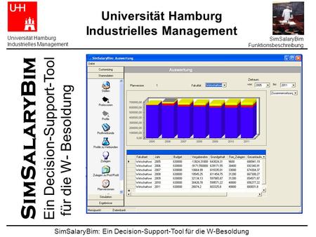 SimSalaryBim: Ein Decision-Support-Tool für die W-Besoldung Universität Hamburg Industrielles Management SimSalaryBim Funktionsbeschreibung Universität.