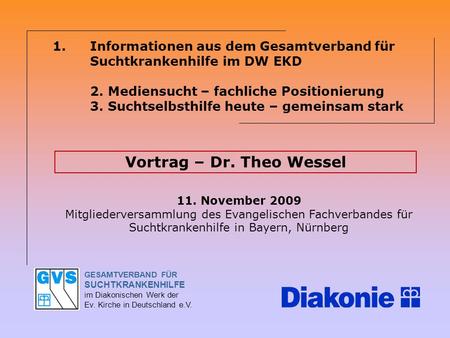 Vortrag – Dr. Theo Wessel