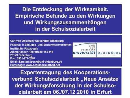 Die Entdeckung der Wirksamkeit