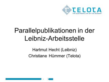 Parallelpublikationen in der Leibniz-Arbeitsstelle