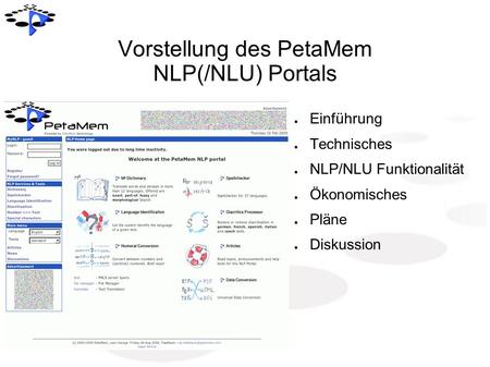 Vorstellung des PetaMem NLP(/NLU) Portals