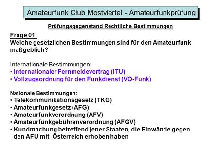 Amateurfunk Club Mostviertel - Amateurfunkprüfung