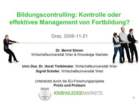 Dr. Bernd Simon  Wirtschaftsuniversität Wien & Knowledge Markets