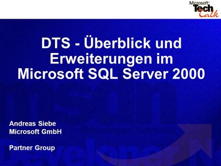 DTS - Überblick und Erweiterungen im Microsoft SQL Server 2000