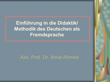 Einführung in die Didaktik/ Methodik des Deutschen als Fremdsprache