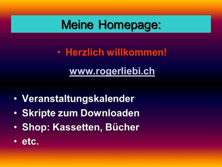 Meine Homepage: Herzlich willkommen!